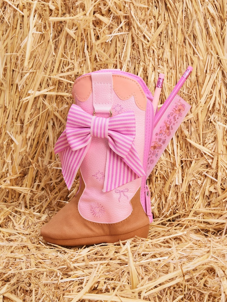 Smiggle Pink Wildflower Cowboy Boot Pencil Case - Image 3 of 3 Smiggle Pink Wildflower Cowboy Boot Pencil Case - Image 3 of 3