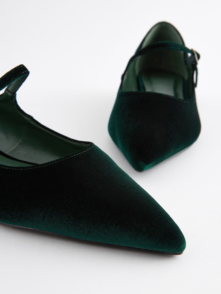 Buy Green Velvet Forever Comfort® Point Toe Mary Jane Shoes from