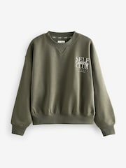 self. Khaki Green Crew Neck Sweat Top - Image 7 of 9