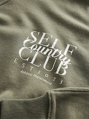 self. Khaki Green Crew Neck Sweat Top - Image 8 of 9