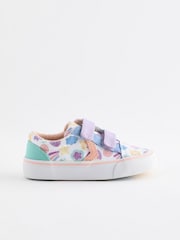 White Character Touch Fasten Strap Printed Trainers - Image 2 of 6