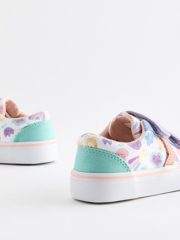 White Character Touch Fasten Strap Printed Trainers - Image 6 of 6