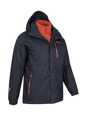 Mountain Warehouse Dark Blue Mens Bracken Extreme 3 In 1 Waterproof Jacket - Image 4 of 5
