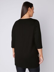 Evans 3/4 Sleeve Sequin Stripe Top - Image 3 of 4