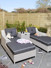 Rowlinson Grey Prestbury Garden Twin Sun Lounger - Image 1 of 6