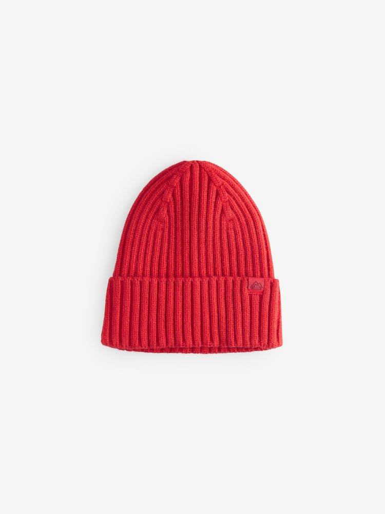 Red Knitted Beanie Hat (1-16yrs) - Image 1 of 3
