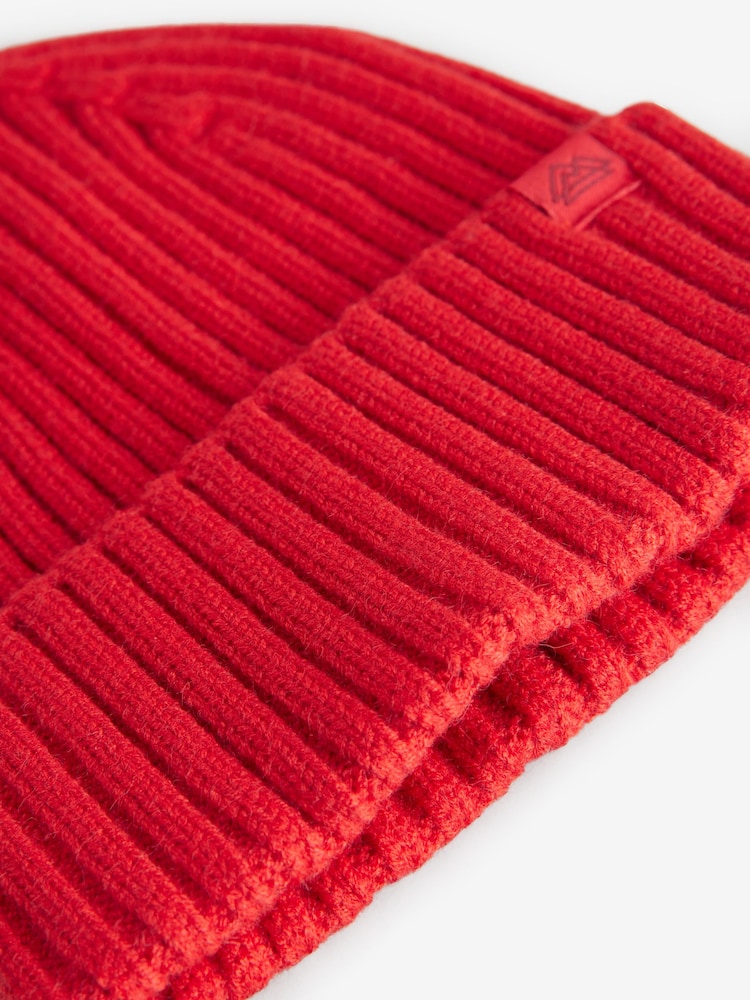 Red Knitted Beanie Hat (1-16yrs) - Image 3 of 3