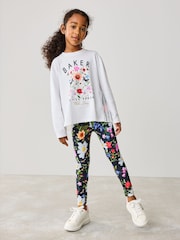 Baker by Ted Baker 2 Piece Multi Floral Print Back Pleat T-Shirt & Printed Legging Set - Image 2 of 11