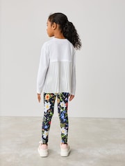 Baker by Ted Baker 2 Piece Multi Floral Print Back Pleat T-Shirt & Printed Legging Set - Image 3 of 11