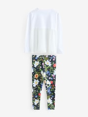 Baker by Ted Baker 2 Piece Multi Floral Print Back Pleat T-Shirt & Printed Legging Set - Image 9 of 11