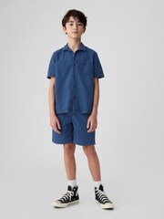 Gap Blue Cotton Textured Oxford Short Sleeve Shirt (4-13yrs) - Image 3 of 5