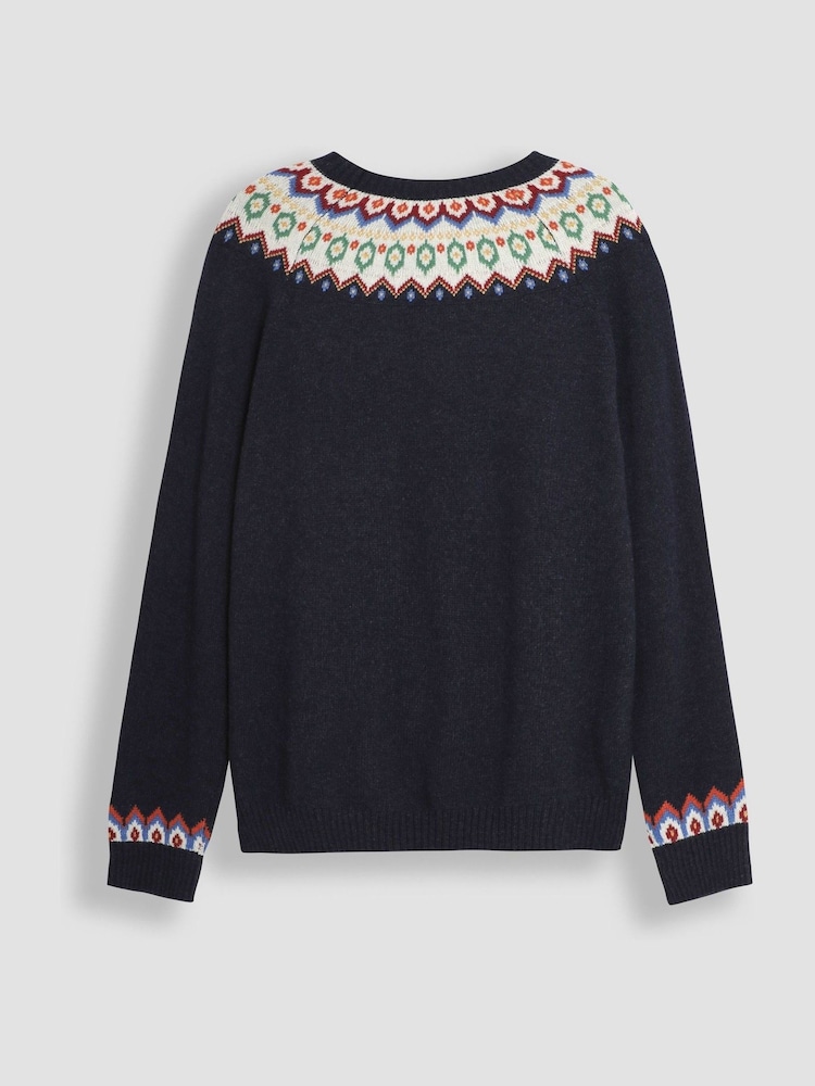JoJo Maman Bébé Navy Blue Mens Reindeer Jumper - Image 2 of 3