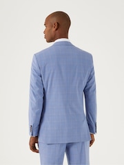 Skopes Pale Blue Tailored Fit Check Fontelo Suit: Jacket - Image 3 of 5