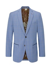 Skopes Pale Blue Tailored Fit Check Fontelo Suit: Jacket - Image 4 of 5
