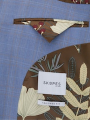 Skopes Pale Blue Tailored Fit Check Fontelo Suit: Jacket - Image 5 of 5