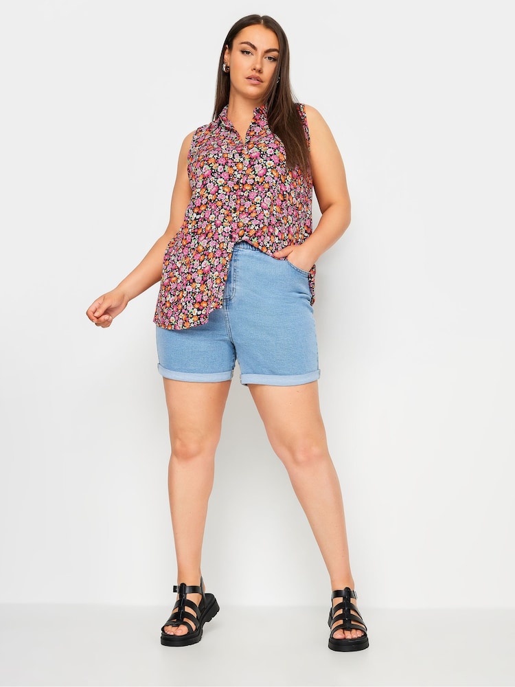 Yours Curve Pink Sleeveless Blouse - Image 2 of 5