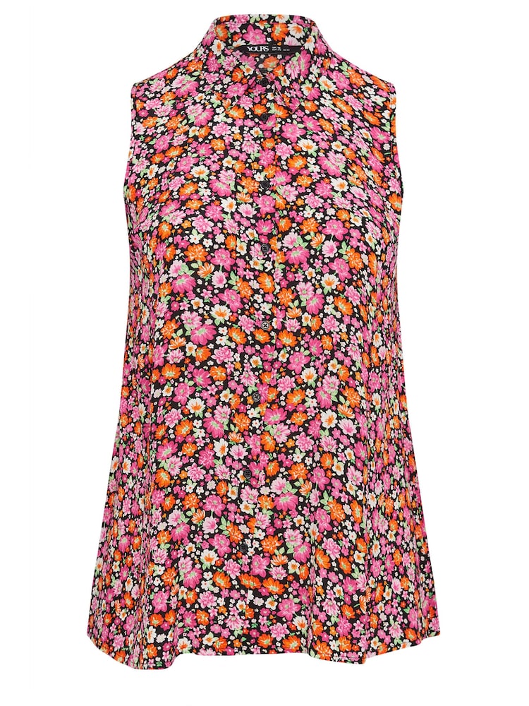 Yours Curve Pink Sleeveless Blouse - Image 5 of 5