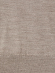 Reiss Wheat Melange Wessex Merino Wool Crew Neck Jumper - Image 6 of 6