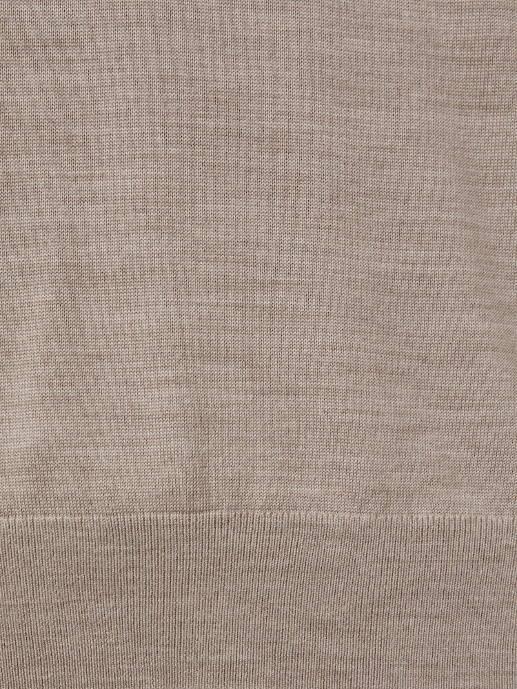 Reiss Wheat Melange Wessex Merino Wool Crew Neck Jumper - Image 6 of 6