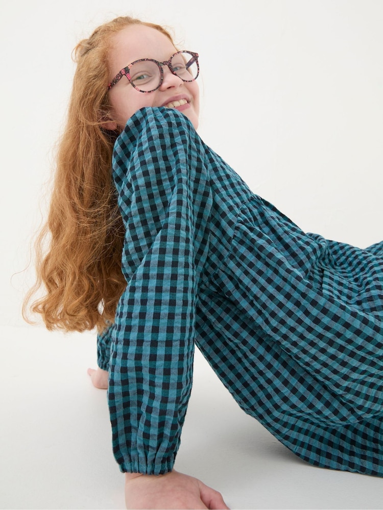 FatFace Polly Blue Gingham Dress - Image 2 of 4