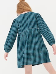FatFace Polly Blue Gingham Dress - Image 3 of 4