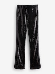 Black Sequin Slim Trousers - Image 5 of 6