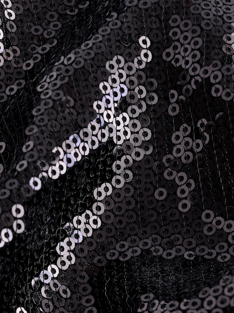 Black Sequin Slim Trousers - Image 6 of 6