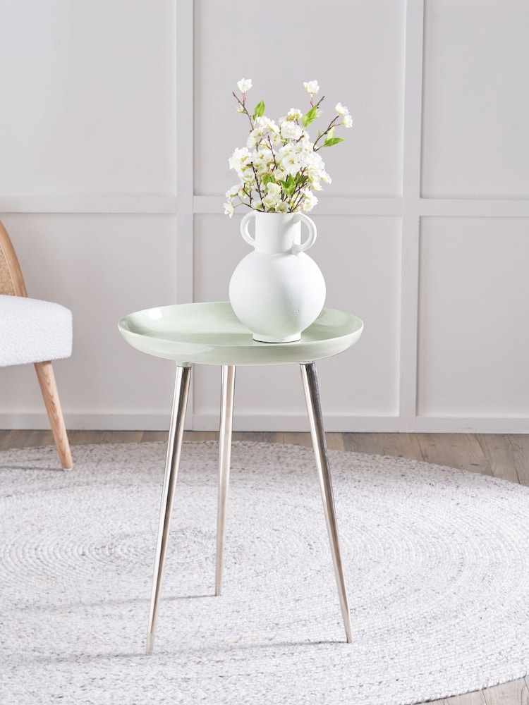 Pacific Sage Green Seline Enamelled Table with Gold Legs - Image 1 of 6