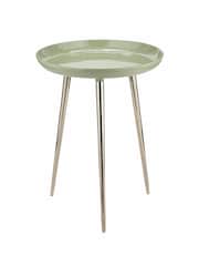 Pacific Sage Green Seline Enamelled Table with Gold Legs - Image 2 of 6