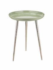 Pacific Sage Green Seline Enamelled Table with Gold Legs - Image 3 of 6