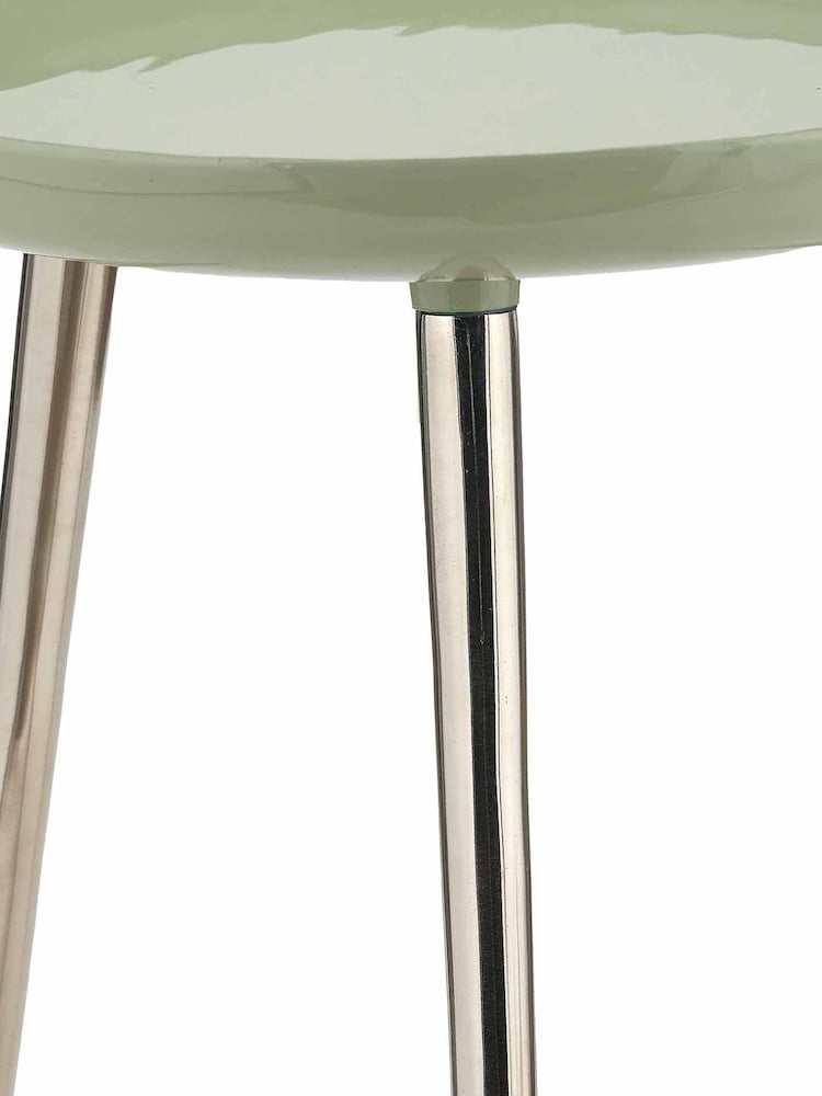 Pacific Sage Green Seline Enamelled Table with Gold Legs - Image 6 of 6
