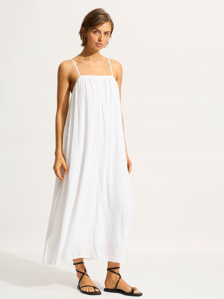 Seafolly Broderie White Maxi Dress - Image 2 of 5 Seafolly Broderie White Maxi Dress - Image 2 of 5