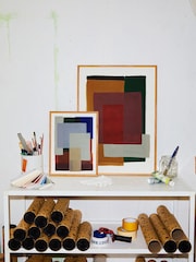 Paper Collective Multi Layers 01 Framed Wall Art Print in Natural Oak Frame - Image 3 of 4
