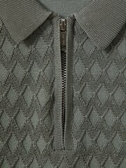 Reiss Sage Rizzo 3-9 yrs Half Zip Knitted Polo Shirt - Image 4 of 4