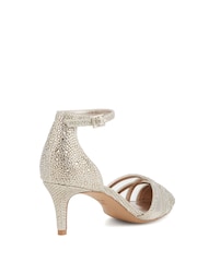 Dune London Gold Composed Sparkle Mesh Mix Open Court Shoes - Image 2 of 4