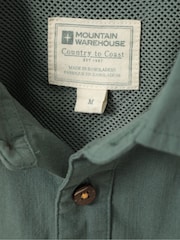 Mountain Warehouse Khaki Green Mens Coconut Slub Texture Short Sleeve 100% Cotton Shirt - Image 4 of 4