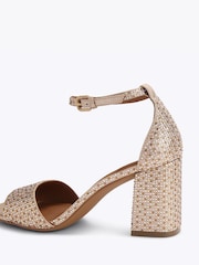 Kurt Geiger London Gold Square Block Heel Sandals - Image 4 of 5