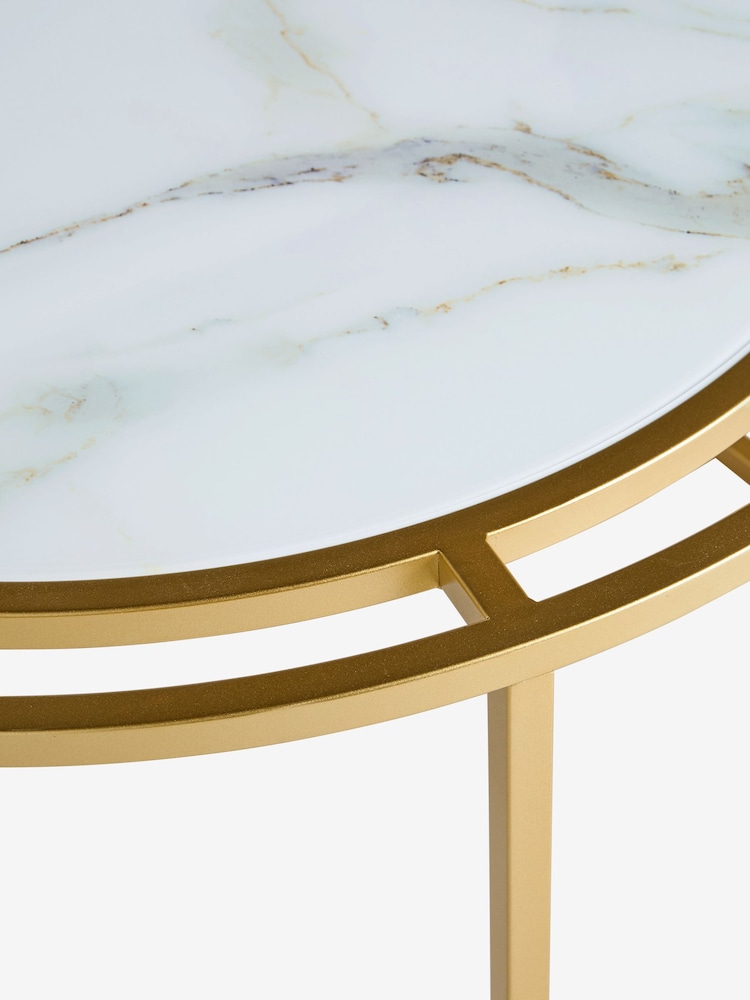 Lipsy Marble and Gold Effect Frame Coffee Table - Image 5 of 5