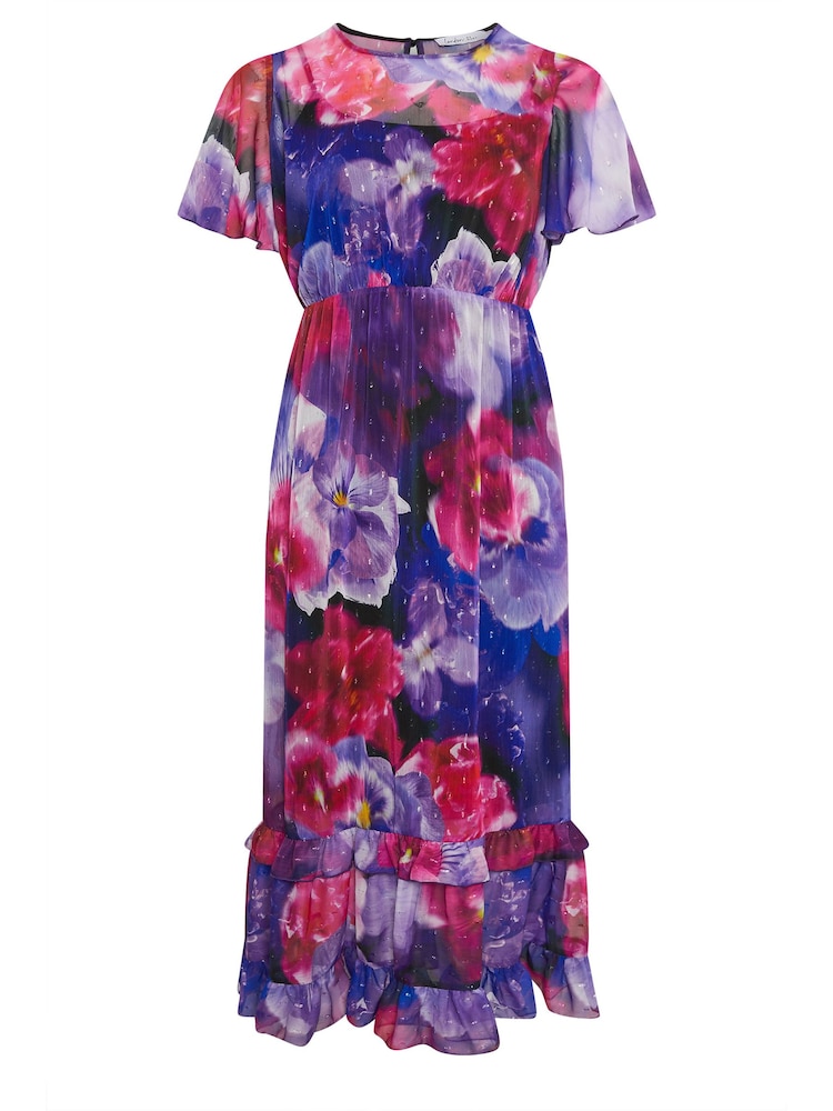 Blue - Yours Curve LONDON Floral Print Maxi Smock Dress - Image 5 of 5 Blue - Yours Curve LONDON Floral Print Maxi Smock Dress - Image 5 of 5