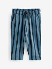 Blue/Black 100% Cotton Stripe Jersey Joggers (3mths-7yrs) - Image 1 of 4