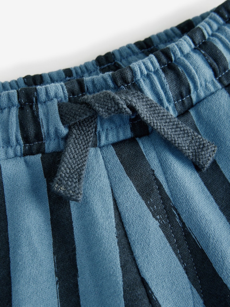 Blue/Black 100% Cotton Stripe Jersey Joggers (3mths-7yrs) - Image 3 of 4