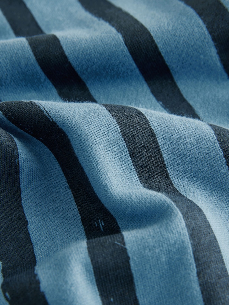 Blue/Black 100% Cotton Stripe Jersey Joggers (3mths-7yrs) - Image 4 of 4