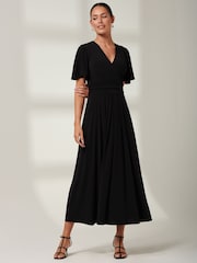 Jolie Moi – Maxikleid „Eldoris“ aus Jersey mit Flügelärmeln, Schwarz - Bild 5 von 6