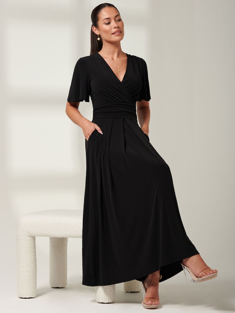 Jolie Moi – Maxikleid „Eldoris“ aus Jersey mit Flügelärmeln, Schwarz - Bild 6 von 6 Jolie Moi – Maxikleid „Eldoris“ aus Jersey mit Flügelärmeln, Schwarz - Bild 6 von 6