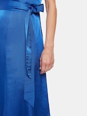 Whistles Petite Cobalt Blue Arie Twist Front Dress - Image 4 of 5