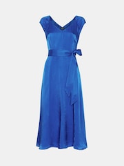 Whistles Petite Cobalt Blue Arie Twist Front Dress - Image 5 of 5