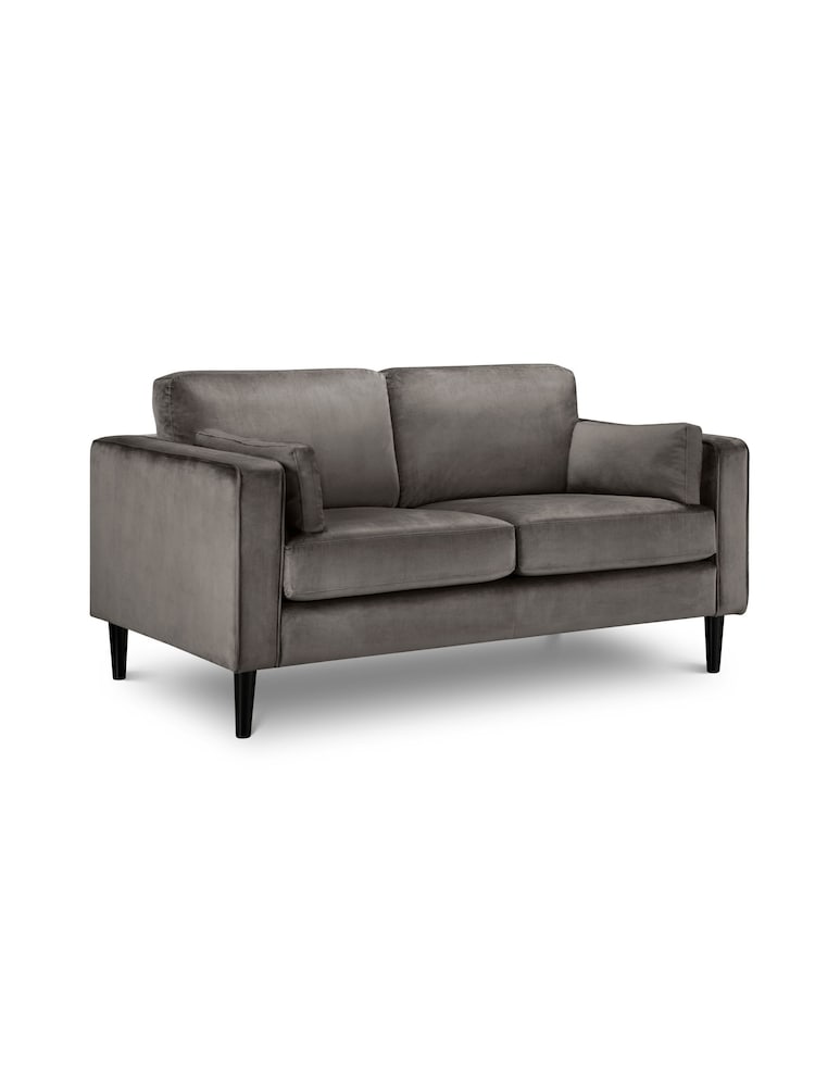Julian Bowen Grey Velvet Hayward Medium 2 Seater Sofa - Image 2 of 3