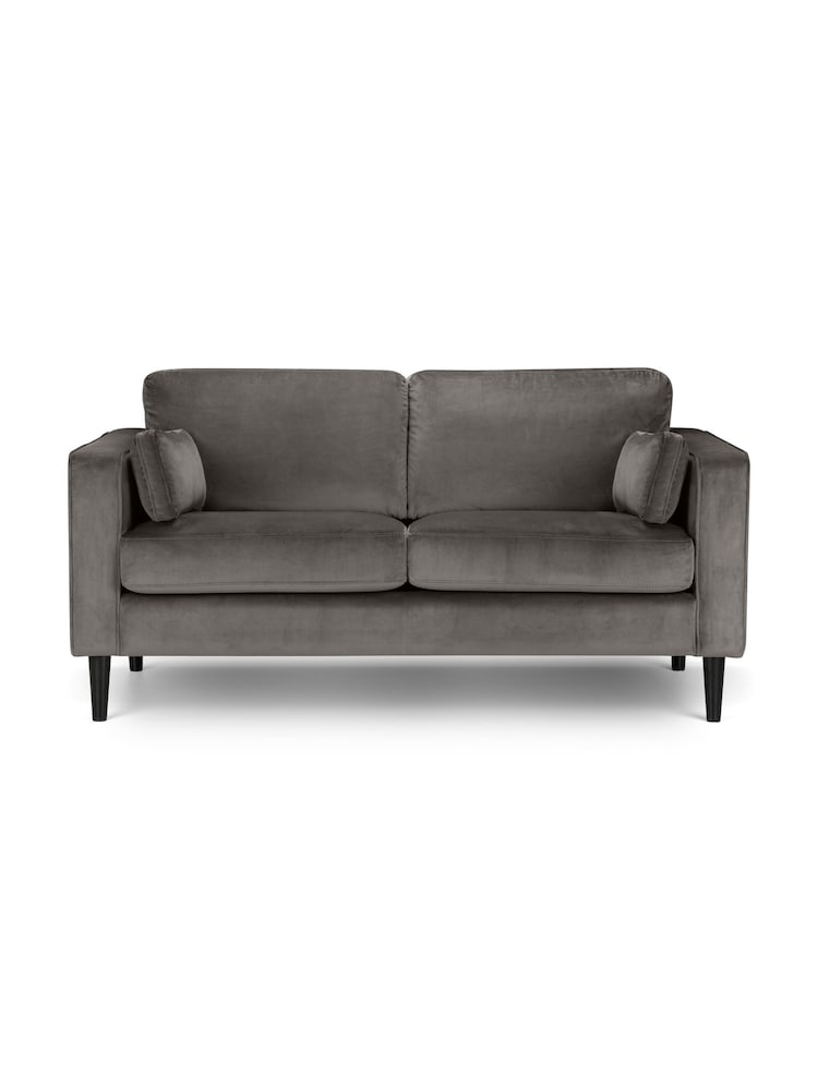 Julian Bowen Grey Velvet Hayward Medium 2 Seater Sofa - Image 3 of 3