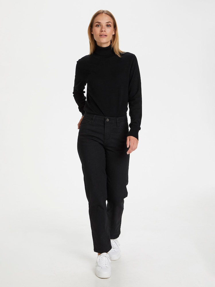 Kaffe Astrid Long Sleeve Regular Fit Roll Neck Jumper - Image 1 of 7