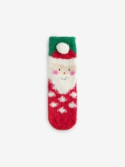 Red Santa Christmas Cosy Ankle Socks - Image 1 of 3